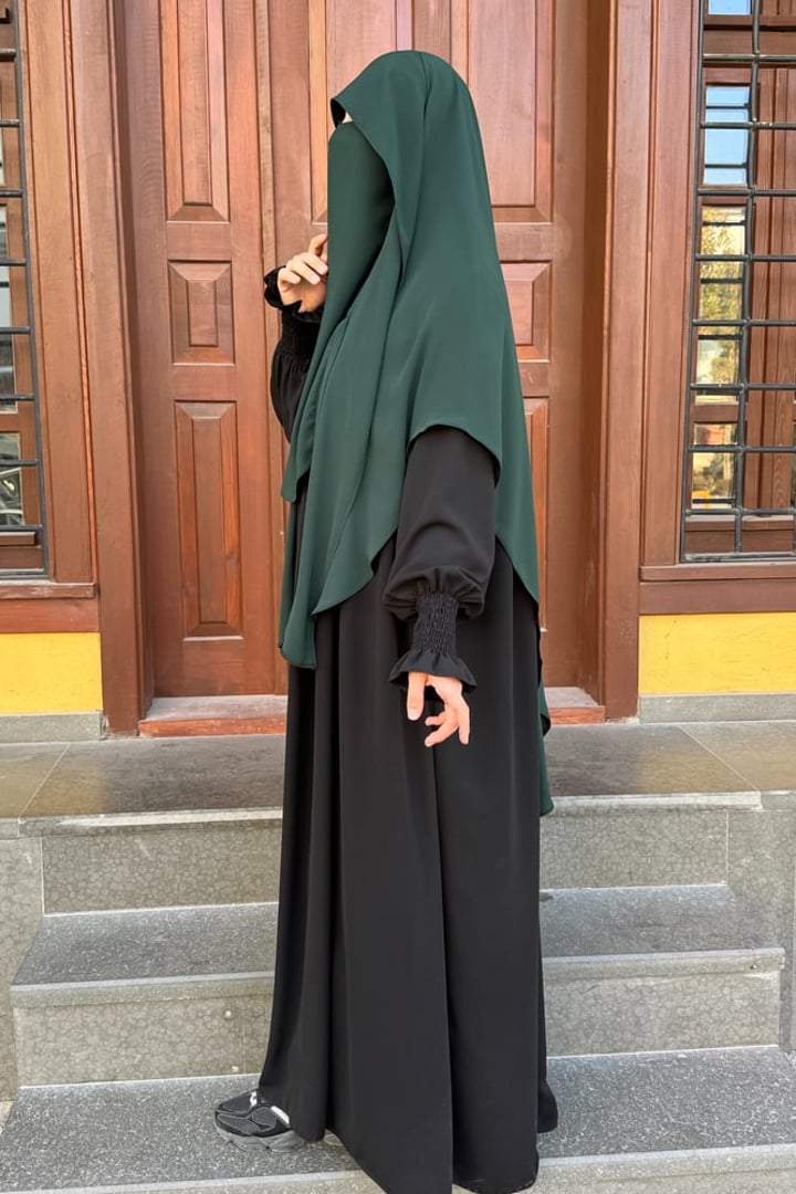 Mira Bağlamalı Gölgeli Sufle - Koyu Yeşil