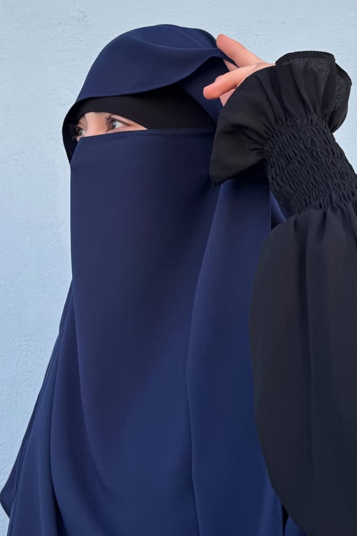 Mira Bağlamalı Gölgeli Sufle - Lacivert