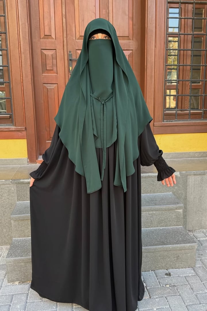 Mira Bağlamalı Gölgeli Sufle - Koyu Yeşil