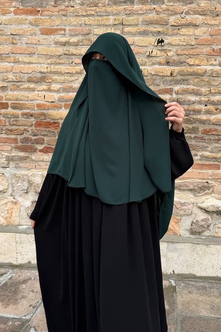 Büyük Boy Gölgeli̇ Meryem Sufle - Koyu Yeşil