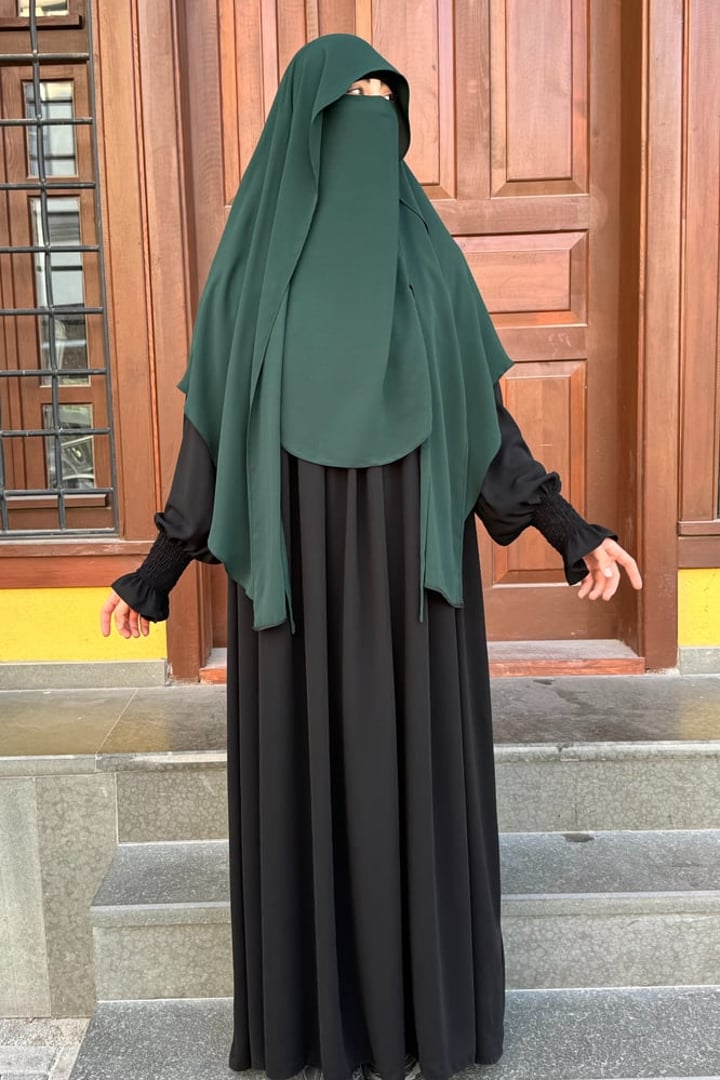 Mira Bağlamalı Gölgeli Sufle - Koyu Yeşil