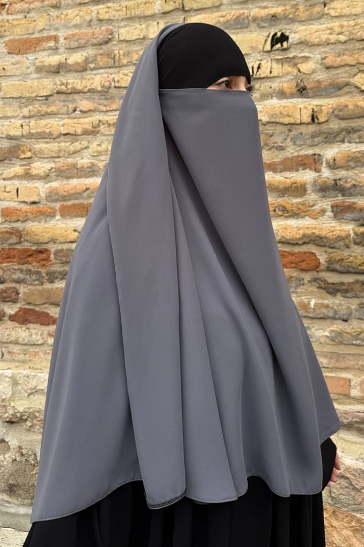 Büyük Boy Gölgeli̇ Meryem Sufle - Gri