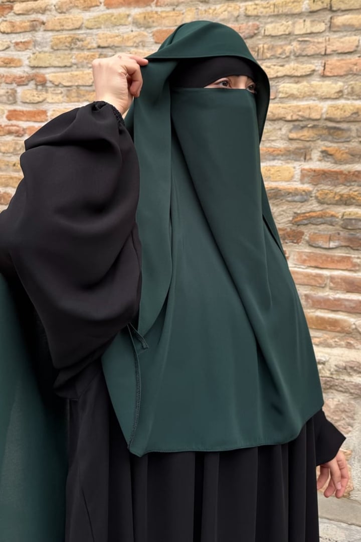 Büyük Boy Gölgeli̇ Meryem Sufle - Koyu Yeşil