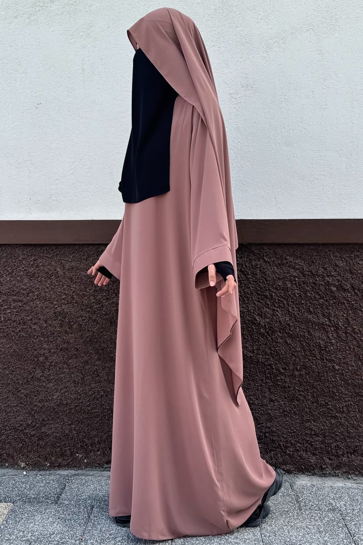 Tek Parça Asel Abaya - Pudra