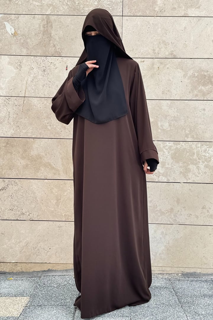 Tek Parça Asel Abaya - Acı kahve