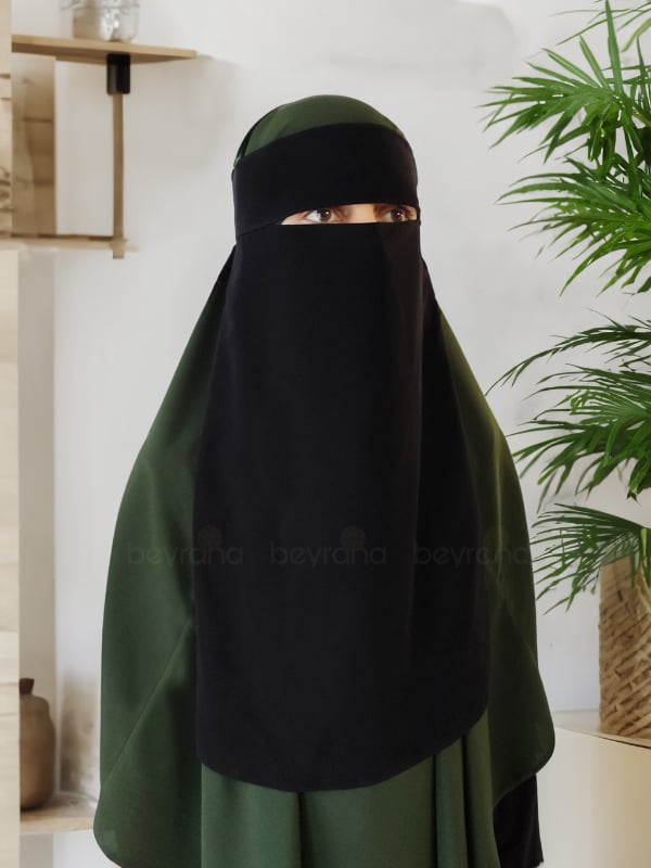 Tek Katlı Peçe - Siyah