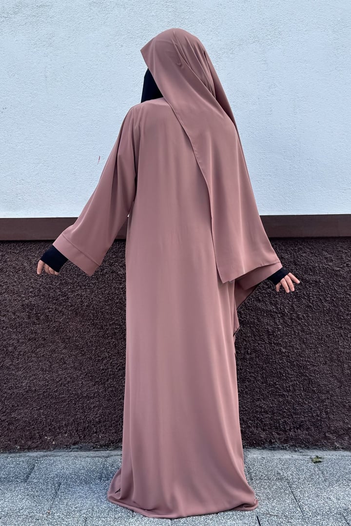 Tek Parça Asel Abaya - Pudra