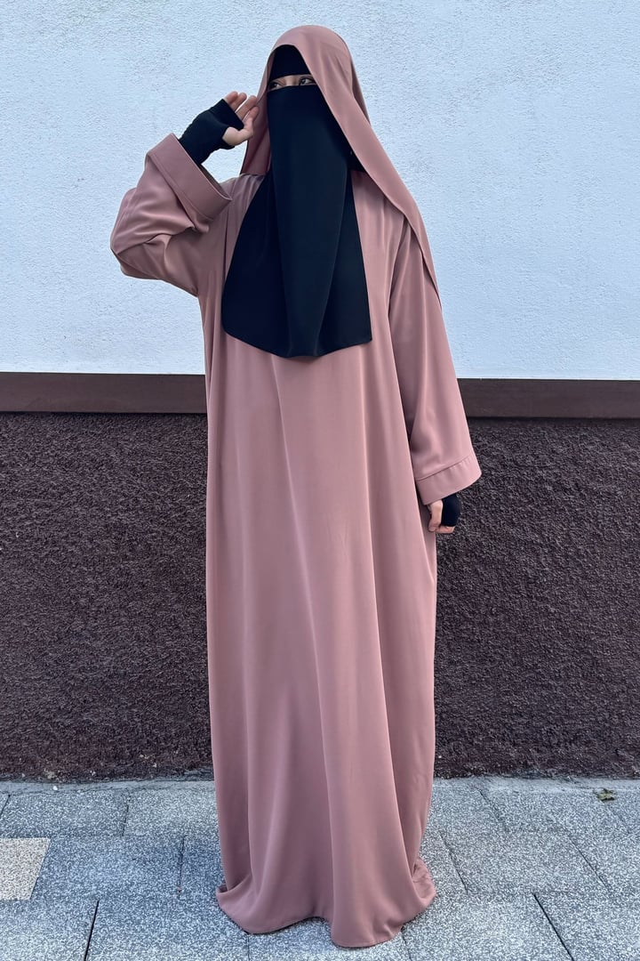 Tek Parça Asel Abaya - Pudra